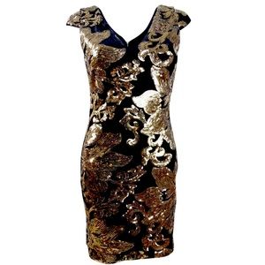 Black Velvet and Sequins Dress by Guess